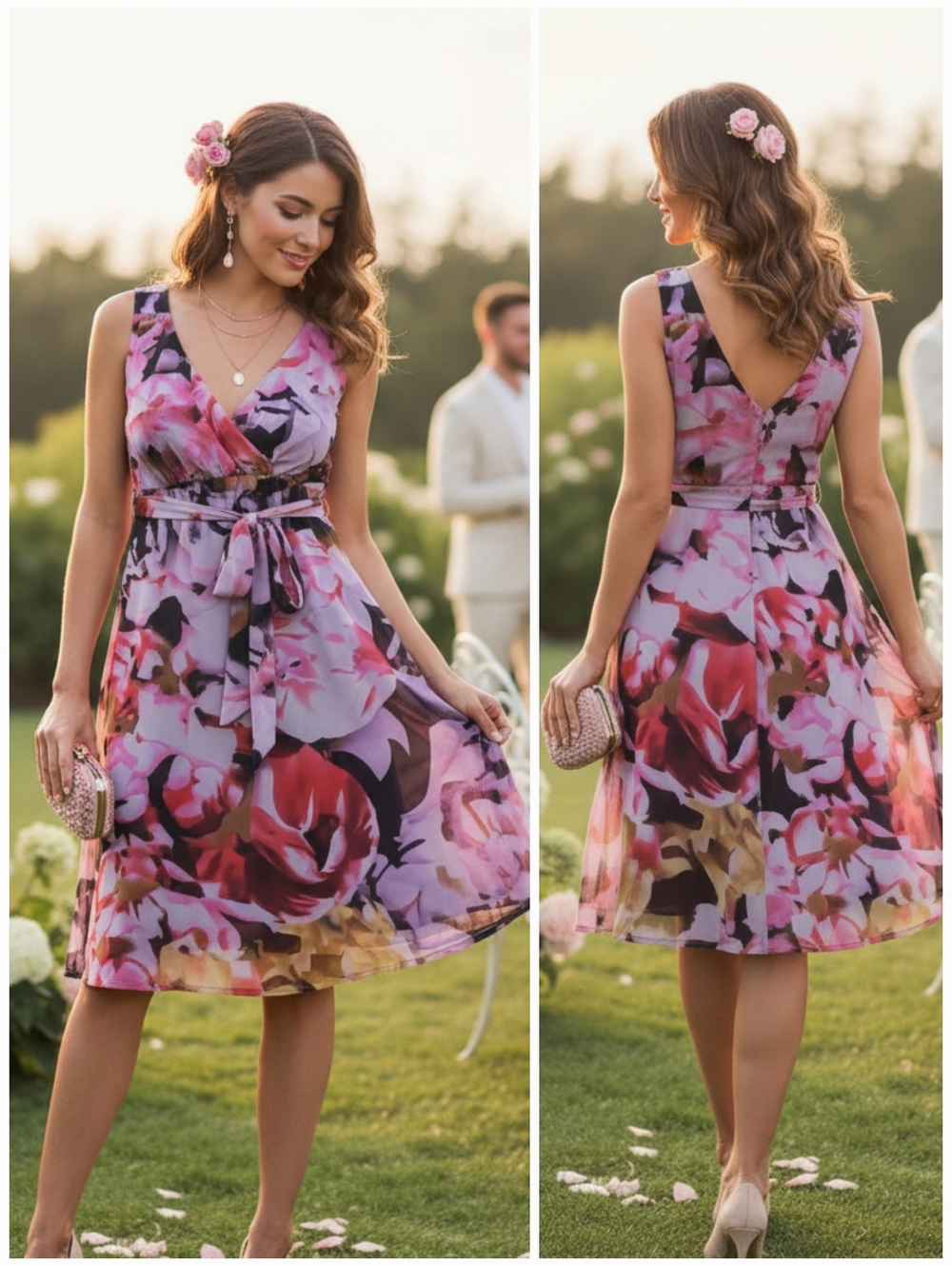 Ripe Limited Floral Babydoll Midi Dress Size M Romantic Feminine Garden Party